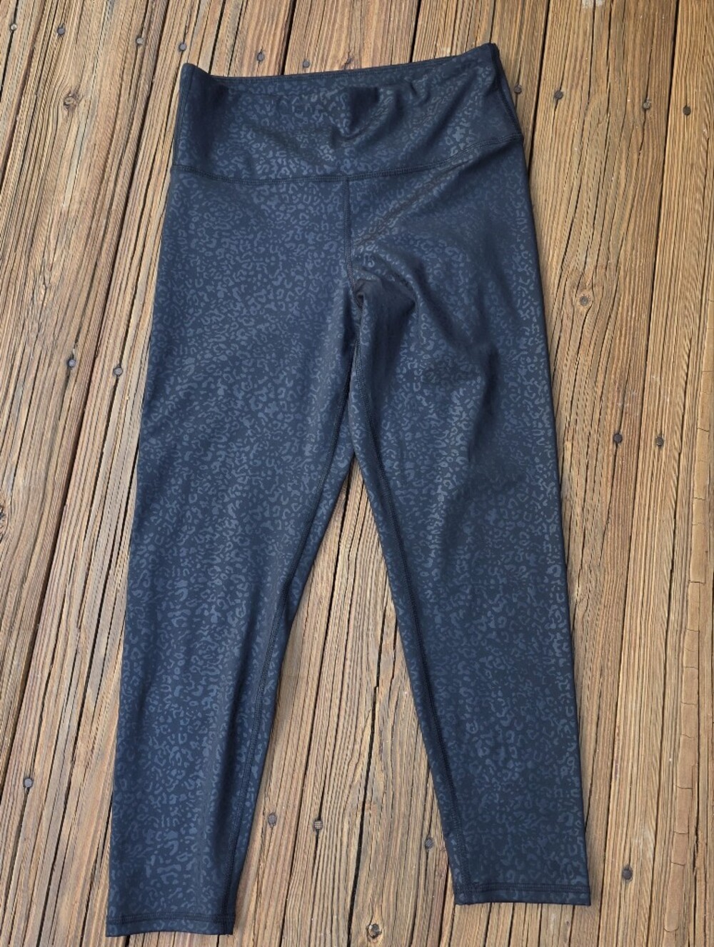 Marika Black On Black Leopard Print Leggings XL